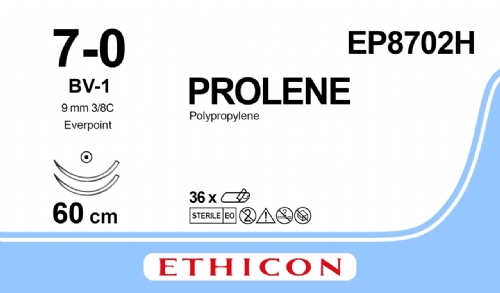 PROLENE Polypropylene Suture With EVERPOINT Technology<br/>Size: PROLENE<br/>Colour: 7-0<br/>Style: non cutting