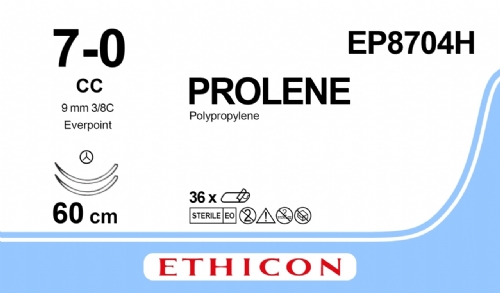PROLENE Polypropylene Suture With EVERPOINT Technology<br/>Size: PROLENE<br/>Colour: 7-0<br/>Style: non cutting