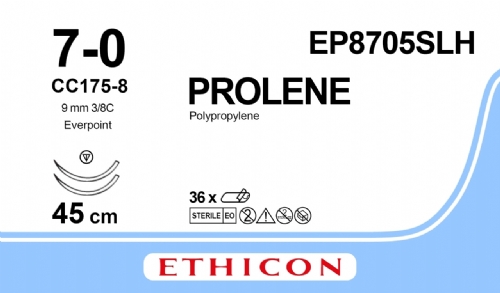 PROLENE Polypropylene Suture With EVERPOINT Technology<br/>Size: PROLENE<br/>Colour: 7-0<br/>Style: non cutting
