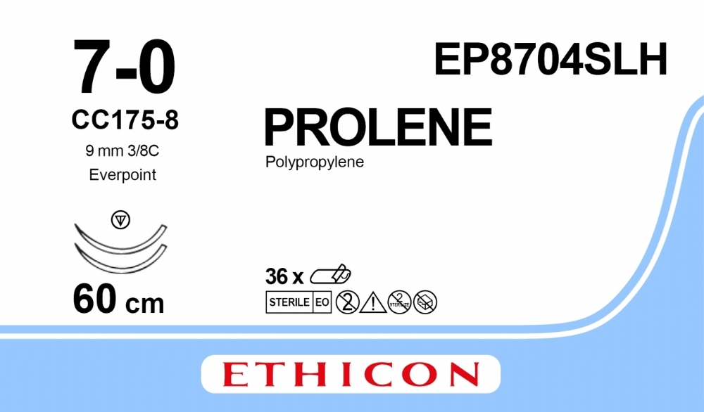 PROLENE Polypropylene Suture With EVERPOINT Technology<br/>Size: PROLENE<br/>Colour: 7-0<br/>Style: non cutting