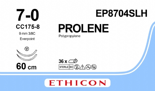 PROLENE Polypropylene Suture With EVERPOINT Technology<br/>Size: PROLENE<br/>Colour: 7-0<br/>Style: non cutting
