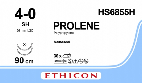PROLENE Polypropylene Suture with HEMOSEAL Technology<br/>Size: PROLENE<br/>Colour: 4-0<br/>Style: non cutting