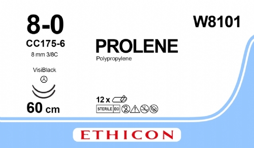 PROLENE Polypropylene Suture<br/>Size: PROLENE<br/>Colour: 8-0<br/>Style: non cutting