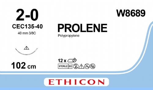 PROLENE Polypropylene Suture<br/>Size: PROLENE<br/>Colour: 2-0<br/>Style: cutting