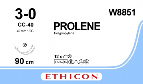 PROLENE Polypropylene Suture<br/>Size: PROLENE<br/>Colour: 3-0<br/>Style: non cutting