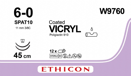 COATED VICRYL (polyglactin 910) Suture<br/>Size: VICRYL<br/>Colour: 6-0<br/>Style: cutting
