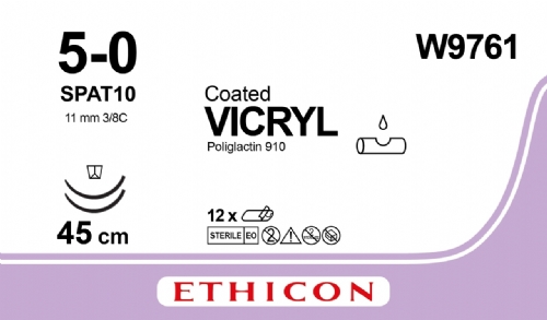 COATED VICRYL (polyglactin 910) Suture<br/>Size: VICRYL<br/>Colour: 5-0<br/>Style: cutting