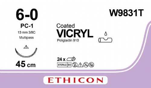 COATED VICRYL (polyglactin 910) Suture<br/>Size: VICRYL<br/>Colour: 6-0<br/>Style: cutting