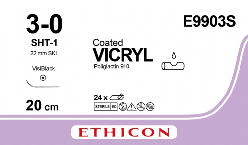 COATED VICRYL (polyglactin 910) Suture<br/>Size: VICRYL<br/>Colour: 3-0<br/>Style: non cutting