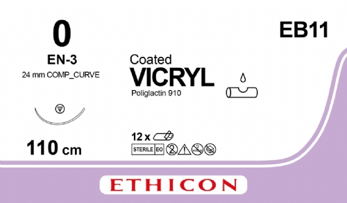COATED VICRYL (polyglactin 910) Suture<br/>Size: VICRYL<br/>Colour: 0<br/>Style: non cutting
