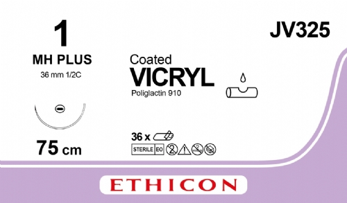 COATED VICRYL (polyglactin 910) Suture<br/>Size: VICRYL PLUS<br/>Colour: 1<br/>Style: non cutting<br/>Size: VICRYL PLUS<br/>Colour: 1<br/>Style: non cutting