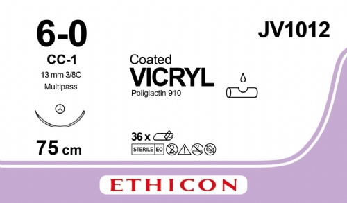 COATED VICRYL (polyglactin 910) Suture<br/>Size: VICRYL<br/>Colour: 6-0<br/>Style: non cutting