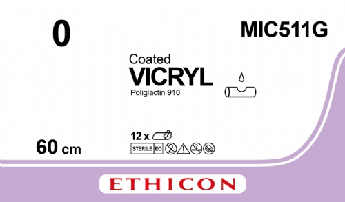 COATED VICRYL (polyglactin 910) Suture<br/>Size: VICRYL<br/>Colour: 0<br/>Style: NA