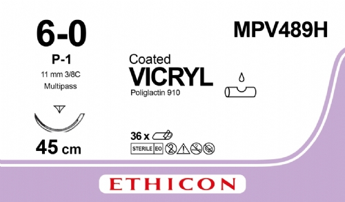 COATED VICRYL (polyglactin 910) Suture<br/>Size: VICRYL<br/>Colour: 6-0<br/>Style: cutting