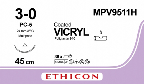 COATED VICRYL Plus (polyglactin 910) Suture<br/>Size: VICRYL PLUS<br/>Colour: 3-0<br/>Style: cutting