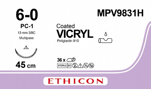 COATED VICRYL (polyglactin 910) Suture<br/>Size: VICRYL<br/>Colour: 6-0<br/>Style: cutting