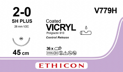 COATED VICRYL (polyglactin 910) Suture<br/>Size: VICRYL PLUS<br/>Colour: 2-0<br/>Style: non cutting<br/>Size: VICRYL PLUS<br/>Colour: 2-0<br/>Style: non cutting