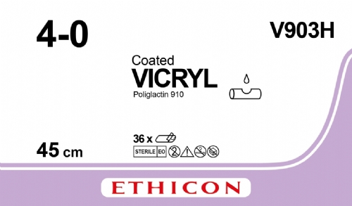 COATED VICRYL (polyglactin 910) Suture<br/>Size: VICRYL PLUS<br/>Colour: 4-0<br/>Style: NA