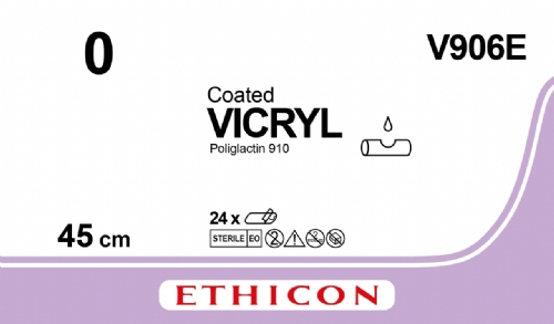 COATED VICRYL (polyglactin 910) Suture<br/>Size: VICRYL PLUS<br/>Colour: 0<br/>Style: NA