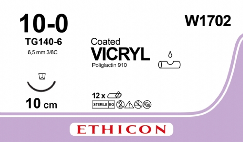 COATED VICRYL (polyglactin 910) Suture<br/>Size: VICRYL<br/>Colour: 10-0<br/>Style: cutting