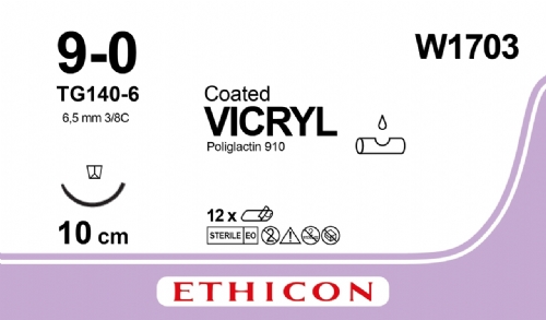 COATED VICRYL (polyglactin 910) Suture<br/>Size: VICRYL<br/>Colour: 9-0<br/>Style: cutting