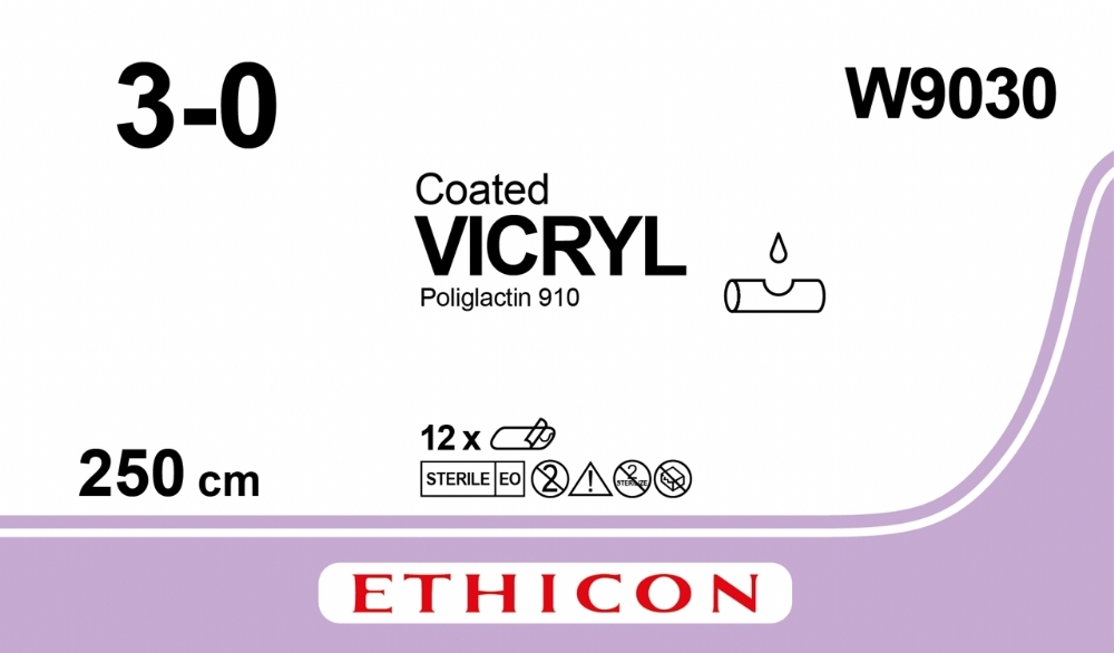COATED VICRYL (polyglactin 910) Suture<br/>Size: VICRYL<br/>Colour: 3-0<br/>Style: NA