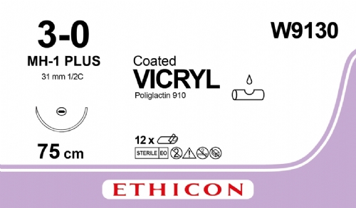 COATED VICRYL (polyglactin 910) Suture<br/>Size: VICRYL PLUS<br/>Colour: 3-0<br/>Style: non cutting