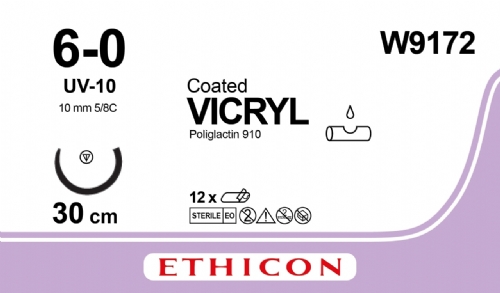 COATED VICRYL (polyglactin 910) Suture<br/>Size: VICRYL<br/>Colour: 6-0<br/>Style: non cutting
