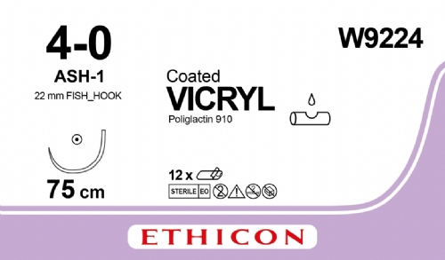 COATED VICRYL (polyglactin 910) Suture<br/>Size: VICRYL<br/>Colour: 4-0<br/>Style: non cutting