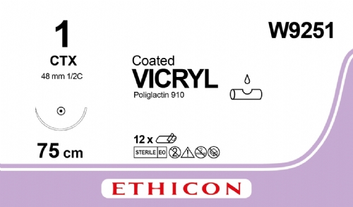 COATED VICRYL (polyglactin 910) Suture<br/>Size: VICRYL PLUS<br/>Colour: 1<br/>Style: non cutting