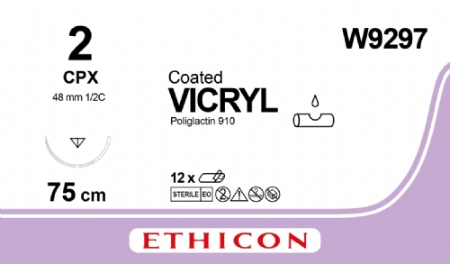 COATED VICRYL (polyglactin 910) Suture<br/>Size: VICRYL PLUS<br/>Colour: 2<br/>Style: cutting<br/>Size: VICRYL PLUS<br/>Colour: 2<br/>Style: cutting
