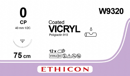 COATED VICRYL (polyglactin 910) Suture<br/>Size: VICRYL PLUS<br/>Colour: 0<br/>Style: cutting