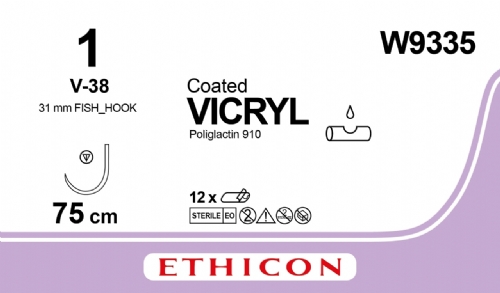 COATED VICRYL (polyglactin 910) Suture<br/>Size: VICRYL PLUS<br/>Colour: 1<br/>Style: non cutting<br/>Size: VICRYL PLUS<br/>Colour: 1<br/>Style: non cutting