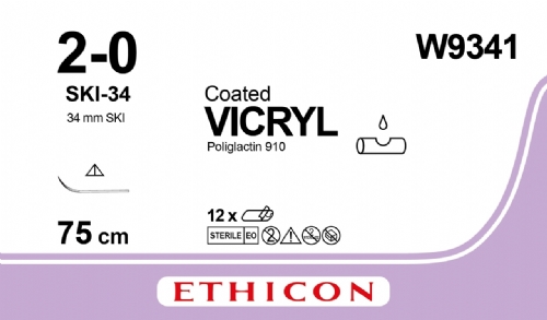 COATED VICRYL (polyglactin 910) Suture<br/>Size: VICRYL<br/>Colour: 2-0<br/>Style: cutting