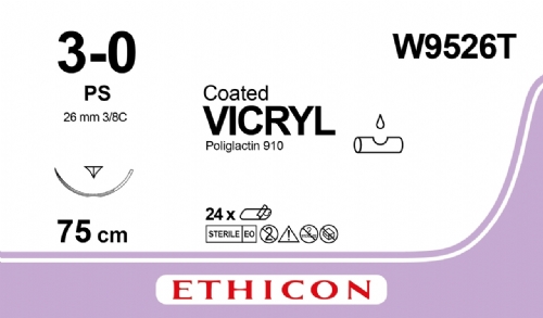 COATED VICRYL (polyglactin 910) Suture<br/>Size: VICRYL PLUS<br/>Colour: 3-0<br/>Style: cutting<br/>Size: VICRYL PLUS<br/>Colour: 3-0<br/>Style: cutting