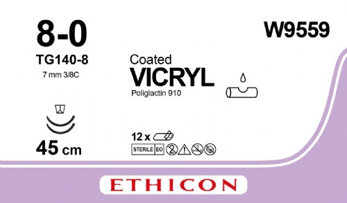 COATED VICRYL (polyglactin 910) Suture<br/>Size: VICRYL<br/>Colour: 8-0<br/>Style: cutting