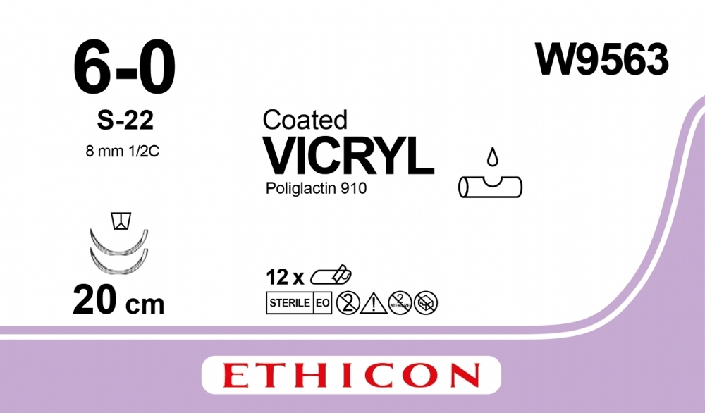 COATED VICRYL (polyglactin 910) Suture<br/>Size: VICRYL<br/>Colour: 6-0<br/>Style: cutting