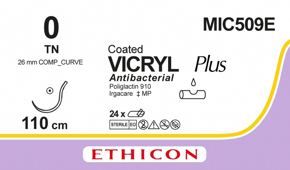 COATED VICRYL Plus Antibacterial (polyglactin 910) Suture<br/>Size: VICRYL PLUS<br/>Colour: 0<br/>Style: non cutting