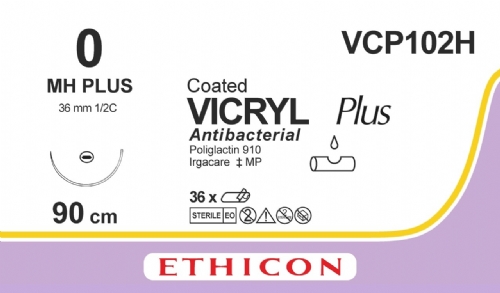 COATED VICRYL Plus Antibacterial (polyglactin 910) Suture<br/>Size: VICRYL PLUS<br/>Colour: 0<br/>Style: non cutting