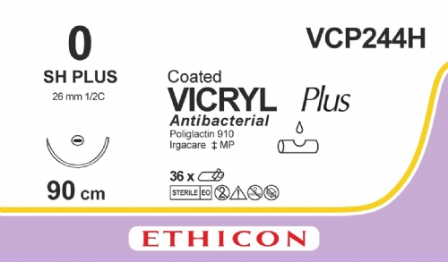 COATED VICRYL Plus Antibacterial (polyglactin 910) Suture<br/>Size: VICRYL PLUS<br/>Colour: 0<br/>Style: non cutting