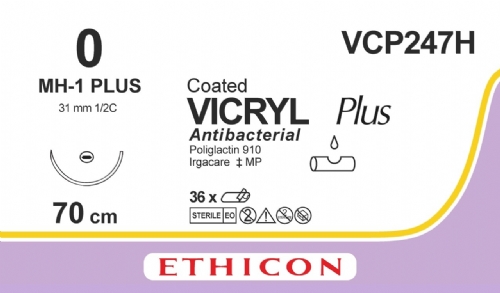 COATED VICRYL Plus Antibacterial (polyglactin 910) Suture<br/>Size: VICRYL PLUS<br/>Colour: 0<br/>Style: non cutting