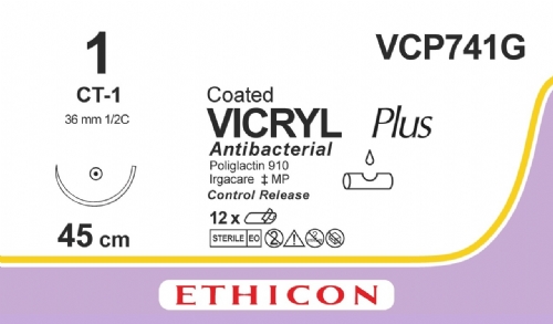 COATED VICRYL Plus Antibacterial (polyglactin 910) Suture<br/>Size: VICRYL PLUS<br/>Colour: 1<br/>Style: non cutting