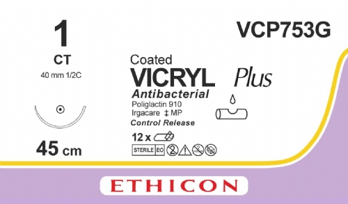 COATED VICRYL Plus Antibacterial (polyglactin 910) Suture<br/>Size: VICRYL PLUS<br/>Colour: 1<br/>Style: non cutting
