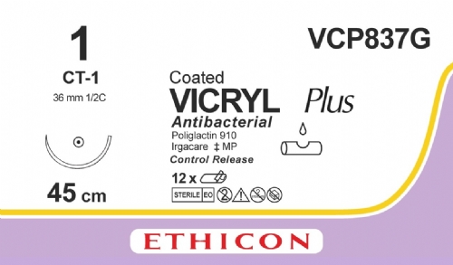 COATED VICRYL Plus Antibacterial (polyglactin 910) Suture<br/>Size: VICRYL PLUS<br/>Colour: 1<br/>Style: non cutting