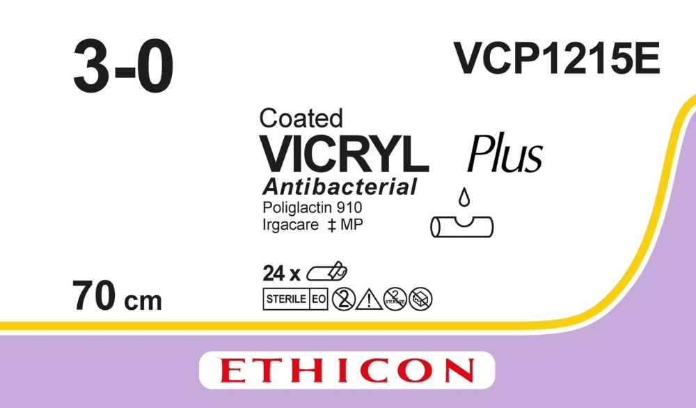 COATED VICRYL Plus Antibacterial (polyglactin 910) Suture<br/>Size: VICRYL PLUS<br/>Colour: 3-0<br/>Style: NA