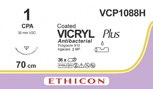 COATED VICRYL Plus Antibacterial (polyglactin 910) Suture<br/>Size: VICRYL PLUS<br/>Colour: 1<br/>Style: cutting