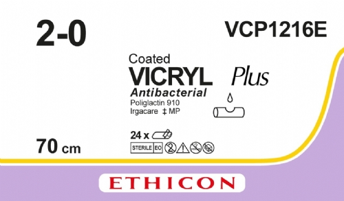 COATED VICRYL Plus Antibacterial (polyglactin 910) Suture<br/>Size: VICRYL PLUS<br/>Colour: 2-0<br/>Style: NA