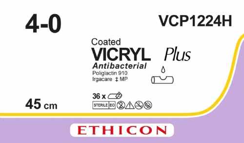 COATED VICRYL Plus Antibacterial (polyglactin 910) Suture<br/>Size: VICRYL PLUS<br/>Colour: 4-0<br/>Style: NA