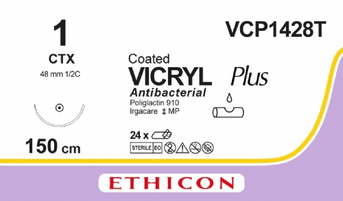 COATED VICRYL Plus Antibacterial (polyglactin 910) Suture<br/>Size: VICRYL PLUS<br/>Colour: 1<br/>Style: non cutting