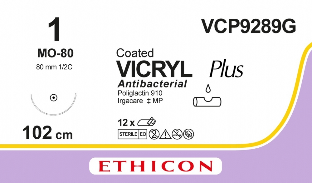 COATED VICRYL Plus Antibacterial (polyglactin 910) Suture<br/>Size: VICRYL PLUS<br/>Colour: 1<br/>Style: non cutting
